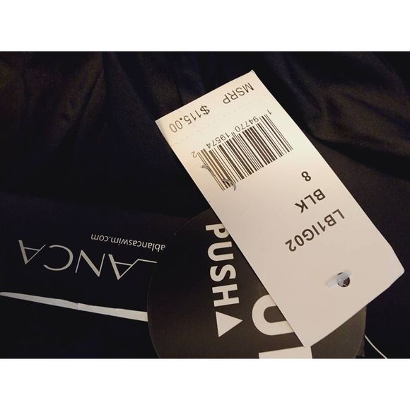 La Blanca One Piece Swimsuit Black Push Up Twist Plunge Ruched 8 New - Picture 4 of 7